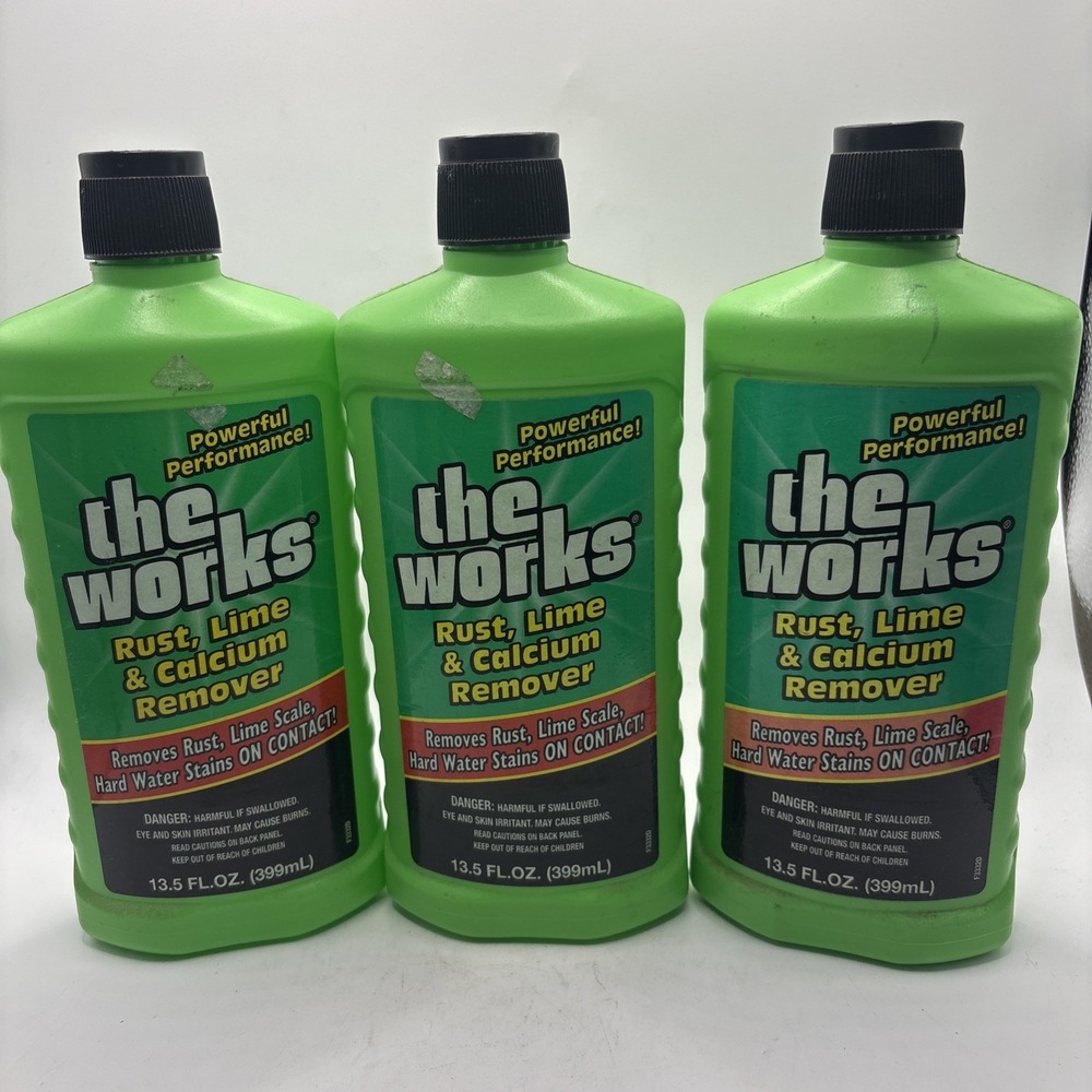 3x The Works Rust Lime Calcium Remover 13.5 FL OZ Discontinued NEW
